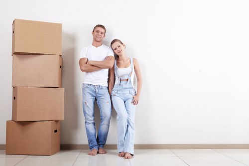 Commercial moving team planning an office relocation in Wembley
