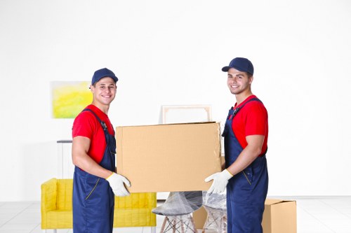 House removals team planning a move near Wembley residential flats