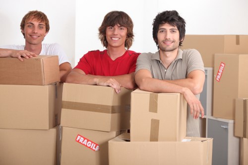 Preparing boxes and furniture for a local Wembley van move