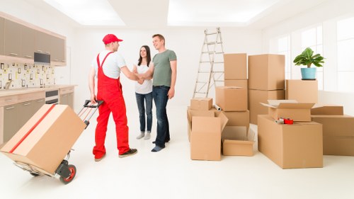 Removal van outside a Wembley property with access considerations