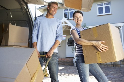 Organised unpacking of boxes in a Wembley apartment